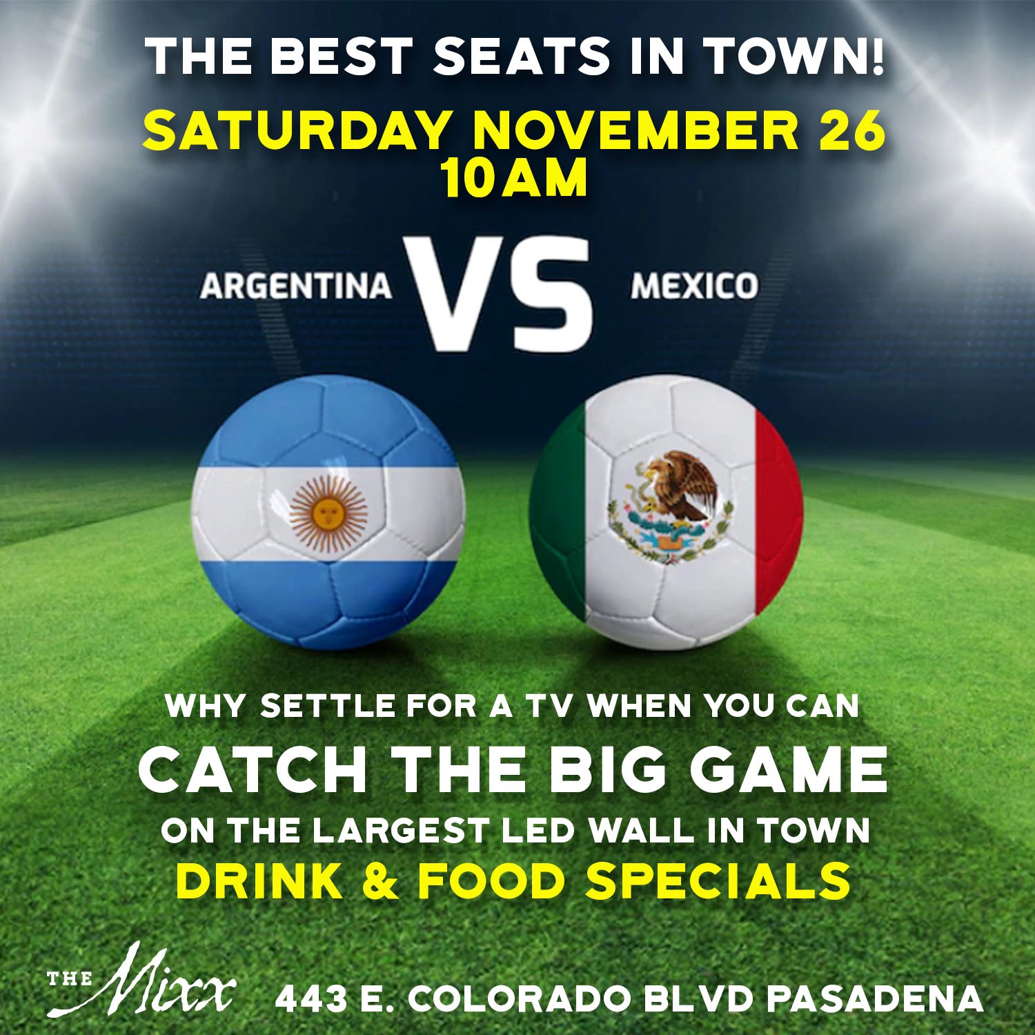 You are currently viewing Mexico vs Argentina LIVE on Largest LED wall