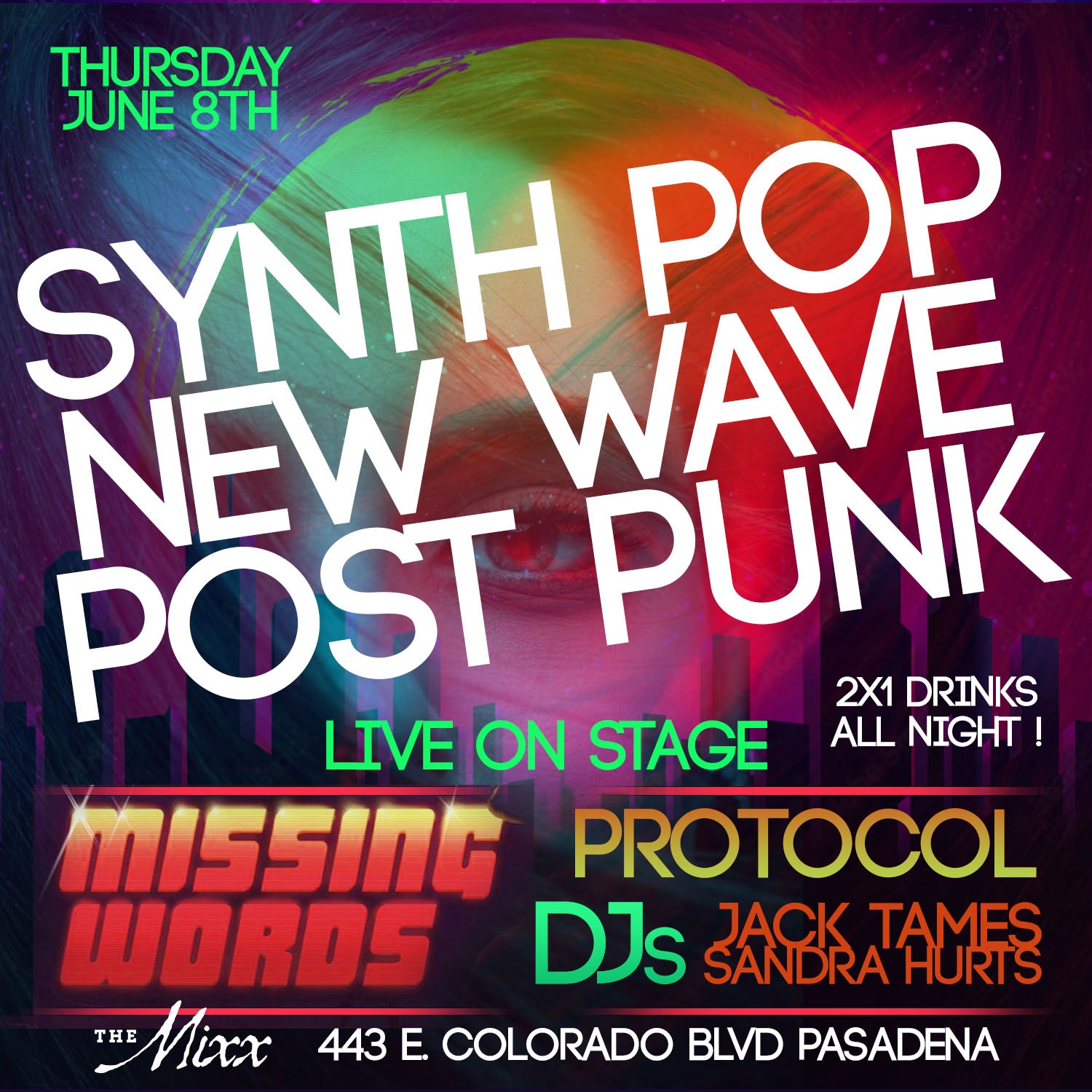 You are currently viewing Synth Pop New Wave Post Punk Night with MISSING WORDS & PROTOCAL Live !
