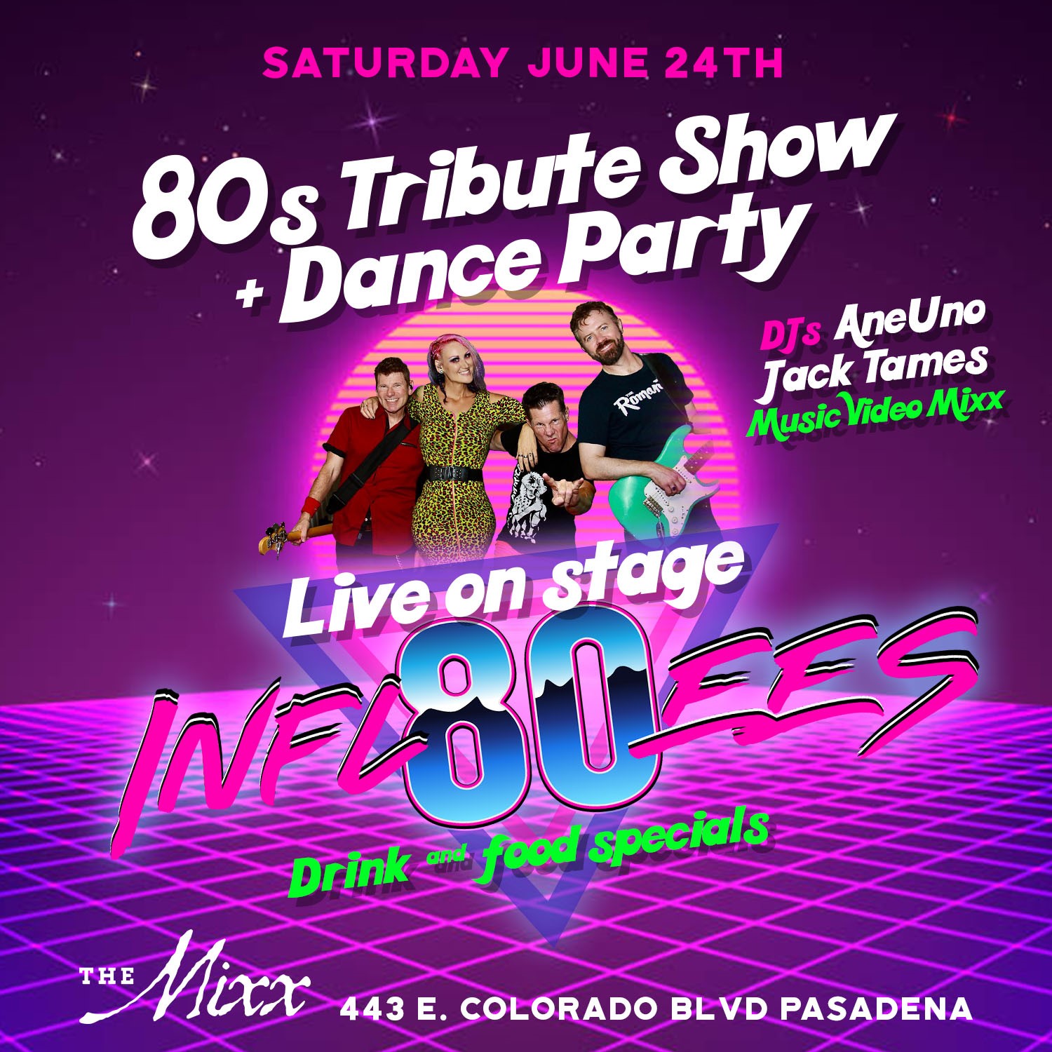 You are currently viewing Live 80s Show and Dance Party with Infl80ees live on stage