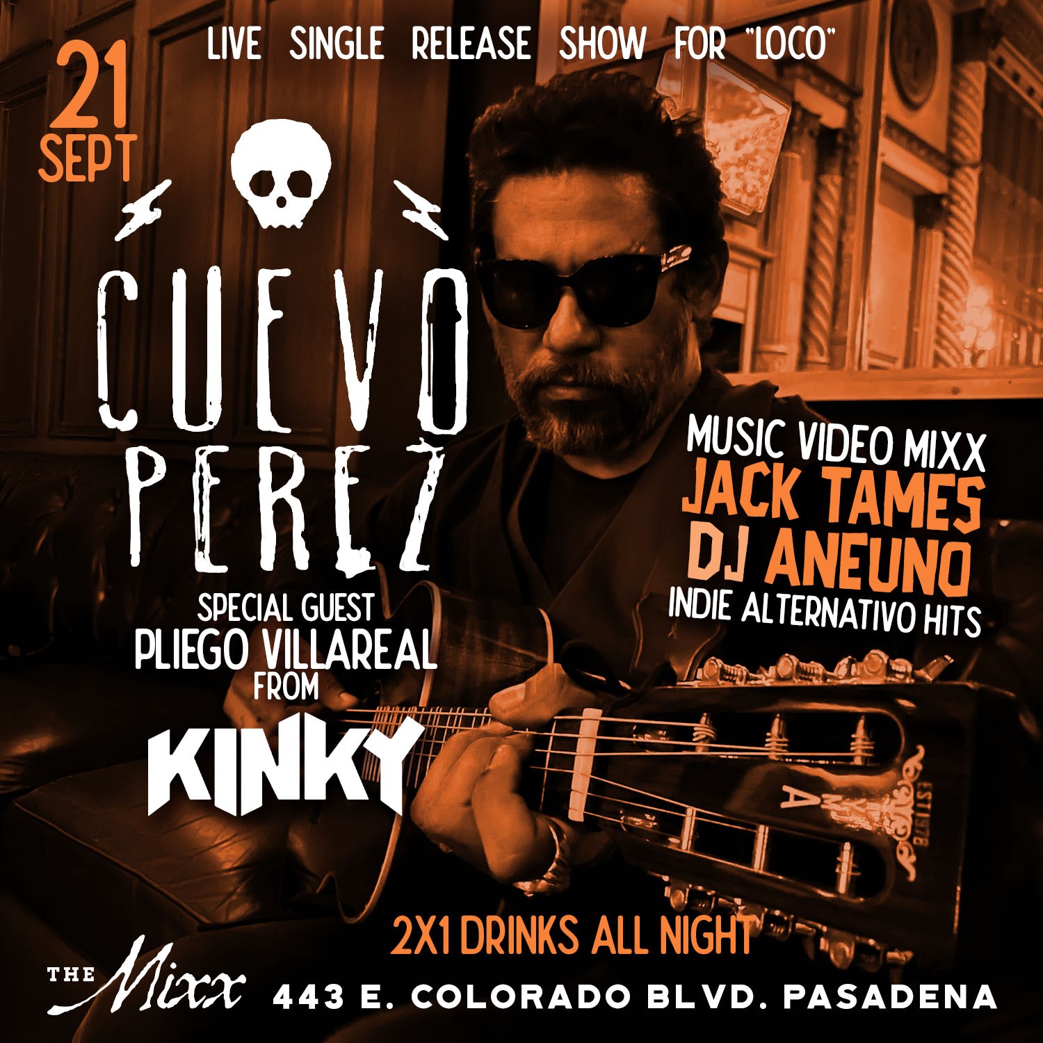 You are currently viewing Live Latin Alternative featuring CUEVO + Pliego from KINKY