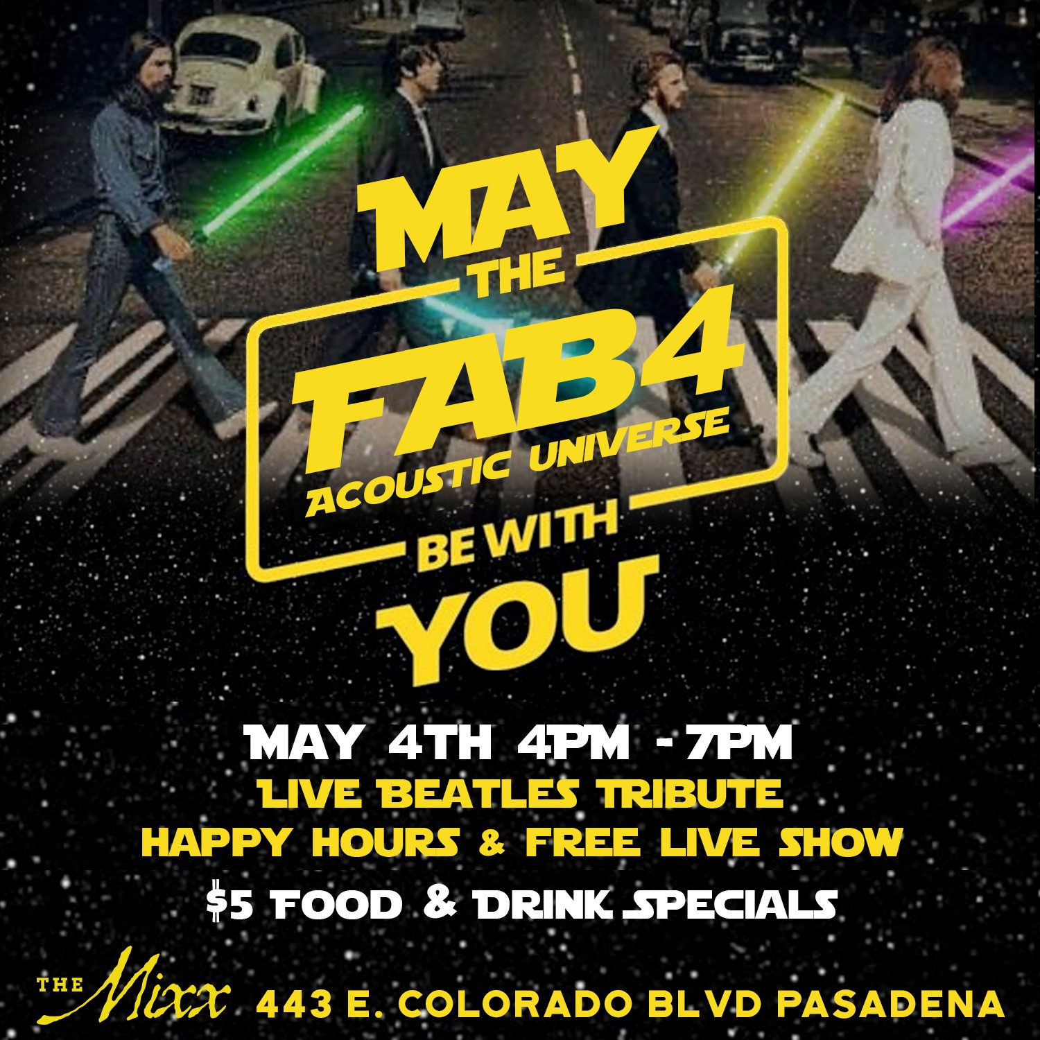 You are currently viewing May the FAB FOUR be with You! A Live Beatles Tribute Show. FREEE !
