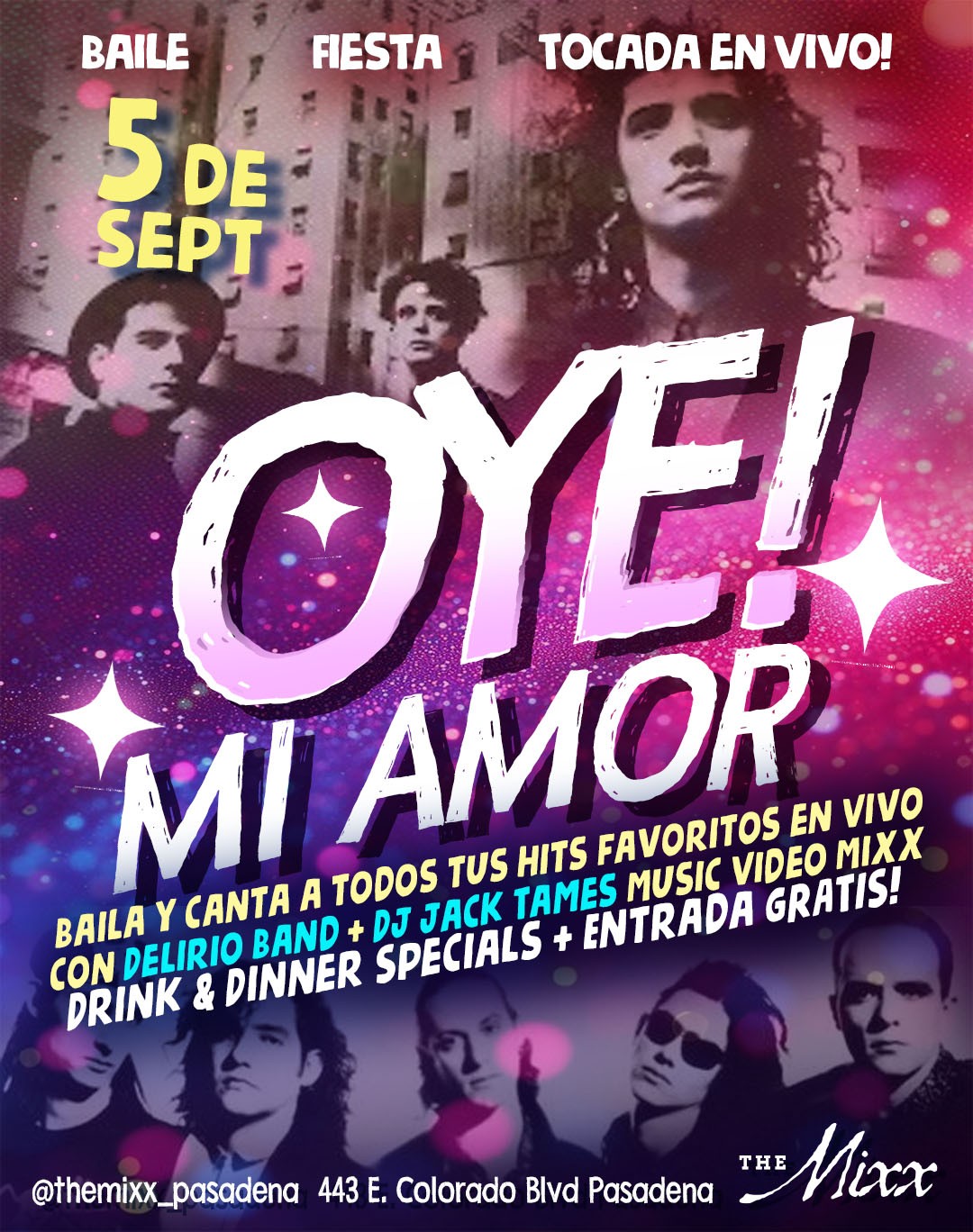 You are currently viewing OYE MI AMOR, Noche de Rock En Español, Tocada, Fiesta, Baile